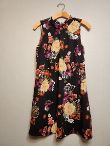Xhilaration: Floral Print Short Dress with Open Shoulders, Youth Girls Small - Picture 1 of 8