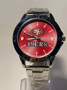 San Francisco 49ers Football Team Logo Men's Stainless-Steel Silver Watch NEW - Picture 1 of 9