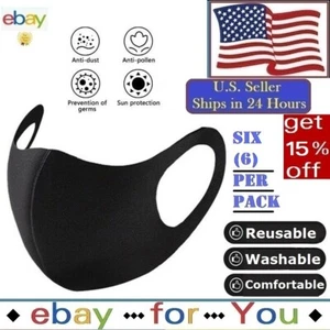 Paquete de 6 mascarillas faciales reutilizables lavables transpirables unisex cubiertas de tela hechas a mano en EE. UU. - Imagen 1 de 12