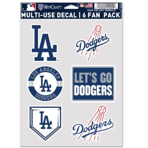 Los Angeles Dodgers - Sheet Of 6 Vinyl Stickers - Picture 1 of 1