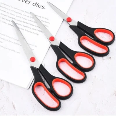 3pcs Stainless Steel Scissors Student Stationery Scissor Household Multi Functio - Image 1 of 4