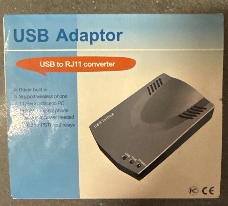 TELBOX USB TO RJ11 converter cable and manual, New In Box - Image 1 of 1