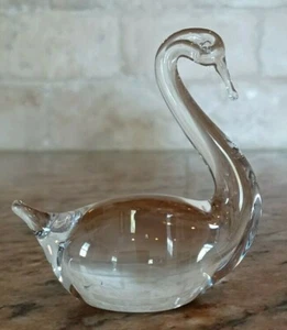 Decorative Clear Glass Swan 2.76" Tall - Picture 1 of 12