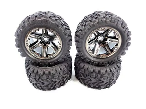 Traxxas Rustler 4x4 VXL Talion EXT Extreme Tires and 12mm Black Chrome Wheels 4 - Picture 1 of 4