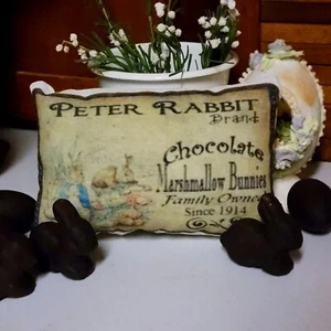 Primitive Easter Peter Rabbit Marshmallo Chocolate Bunny Tuck Pillow Bowl Filler - Picture 1 of 1