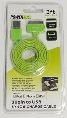 2 Pack - 1M 30-Pin to USB Charge Sync Cable Charger 4 Apple Iphone iPad iPod - Image 1 of 2