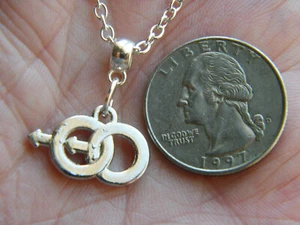 SCHWULE männlich auf männlich HALSKETTE LGBTQ DOPPEL MÄNNLICHES SYMBOL Charms 21" Silberkette NEU! - Bild 1 von 6