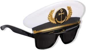 Sun-Staches Boat Captain Sunglasses Theme Party, Costume Accessory UV400 - Picture 1 of 4