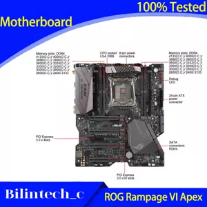FOR ASUS ROG Rampage VI Apex Motherboard Support LGA2011 DDR4 64GB USB 3.1/3.0 - Picture 1 of 6
