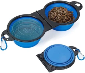 Silicone Collapsible Dog Bowls for Travel, Portable Pet Water and Food Dish, Fol - Picture 1 of 12