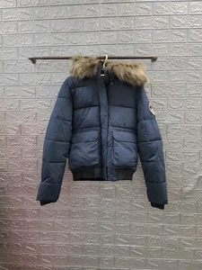 New Superdry Women's Everest Ella Bomber Jacket Navy Sz 6 - Picture 1 of 8
