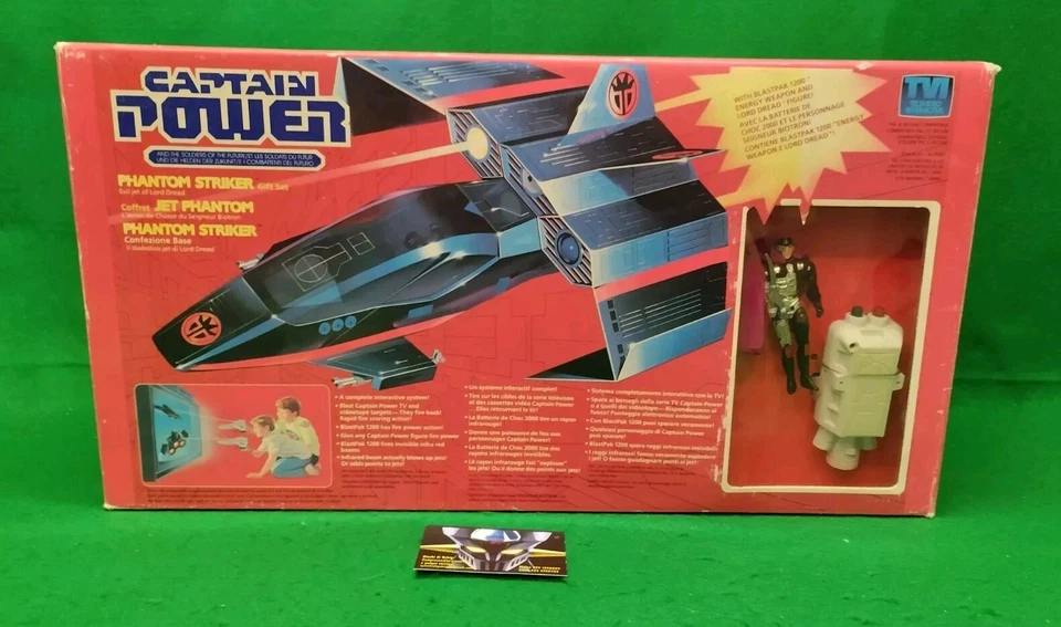 ASTRONAVE CAPTAIN POWER JET PHANTOM STRIKER 1988 MATTEL CONFEZIONE BASE NUOVO