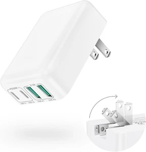 40W USB C Charger Block Flat USB C Wall Charger Slim Dual Port Type C Fast C - Picture 1 of 12