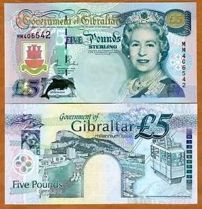 GIBRALTAR, 5 libras, 2000, QEII, P-29, UNC Conmemorativo del Milenio - Imagen 1 de 1