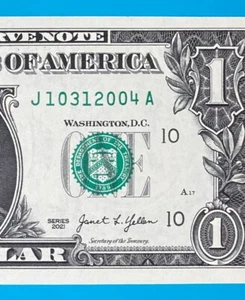 October 31, 2004 : J 10312004 A BIRTHDAY NOTE $1 One Dollar Bill *UNC* 🎂🎁 - Picture 1 of 3