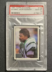 1981 Topps Football Stickers Wilbert Montgomery PSA 10 Gem Mint Eagles POP 1 - Picture 1 of 2