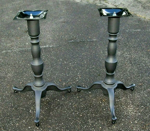 PAIR  VTG  CAST  IRON  27" TRIPOD  TABLE  LEGS:  ( 1 LG. or  2  MATCHING TABLES) Cover