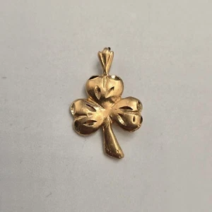 Estate Keegan's Custom 14k Gold Shamrock Charm Pendant - Picture 1 of 4
