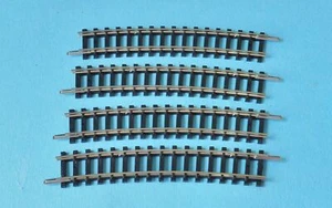 14917 TRIX Minitrix N Gauge 4× Curved Track Gebogenes Gleis Radius 3 329mm 15° - Picture 1 of 2