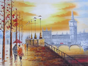 London oil painting art cityscape England British city contemporary modern - Picture 1 of 1