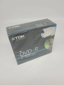 TDK DVD+R 10 pack 16X 120min 4.7GB (10 Pack) Jewel Case Blank Discs New Sealed - Afbeelding 1 van 1