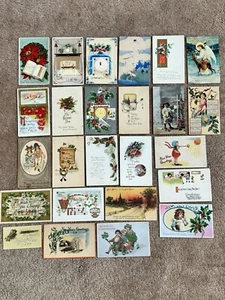 Collectible Large Vintage Lot of 26 Early 1900s Happy New Year Postcards - Picture 1 of 11