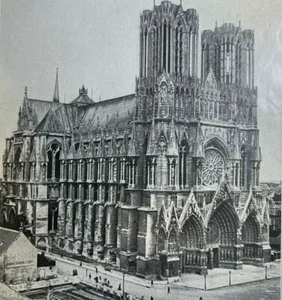 1914 Francia Cattedrale di Reims illustrata - Foto 1 di 6