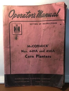 Original Operator's Manual International McCormick 449A 450A Planter - Picture 1 of 12