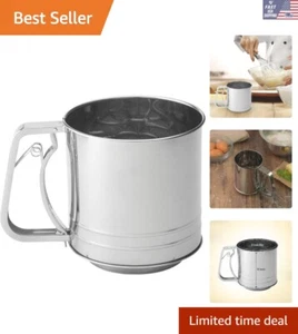 Effortless Baking with Mrs. Anderson's Hand Squeeze 5-Cup Stainless Steel Sifter - Picture 1 of 10