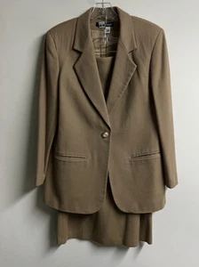 Gonna blazer e matita tuta 100% lana donna vintage taglia 8 colori cammello - Foto 1 di 11