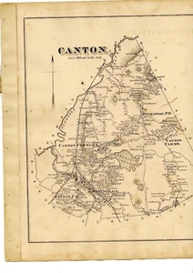 1876 maps Canton, Massachusetts, from Norfolk County Atlas, with family names! - Picture 1 of 7