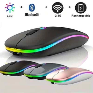 Bluetooth Wireless Mouse for MacBook Air Mac Pro Laptop Computer iPad Pad PC - Picture 1 of 18