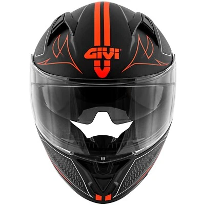 Casco completo de motocicleta GIVI H50.6 Stoccarda Splinter negro mate rojo talla M Foto 1 de 4