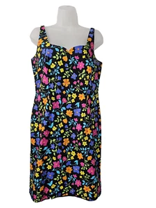 Womens Dress Size 8 Vibrant Colors FLORAL PRINT Spencer Jeremy 100% Cotton EUC - Picture 1 of 6