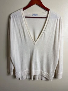 Brunello Cucinelli Strickpullover Pulli Damen L elfenbein Kaschmir Seide V-Ausschnitt - Bild 1 von 19