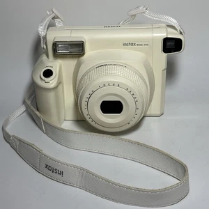 Fujifilm Instax Wide 300 Instant Film Camera White (Rare) w/9 Exposures - Tested - Picture 1 of 6