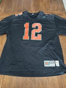 Rare Vintage Nike Miami Hurricanes Jim Kelly 12 Throwback Jersey Mens 2XL Sewn - Bild 1 von 6