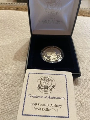 1999-P Proof Susan B. Anthony Dollar coa in box - Image 1 of 4
