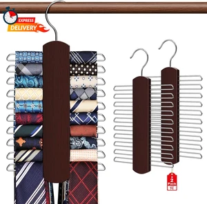 Paquete de 2 Corbatas para Armario, Corbata de Madera Premium Organizador Almacenamiento Corbata/Cinturón Ha - Imagen 1 de 7