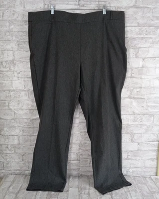 Liz Claiborne Amy Straight Leg Pants 24W Gray Classic Business Career Work NEW - Image 1 of 4