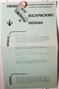 DOS (2) artículos de colección mediados de la década de 1970 mapa original de Indiana y volantes caminatas recursos naturales - Imagen 1 de 4