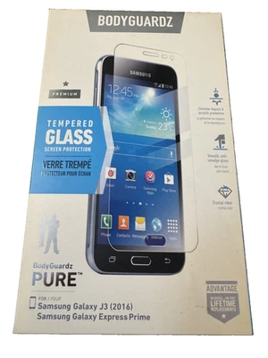 BodyGuardz Pure Glass Screen Protector for Samsung Galaxy J3(2016)/Express Prime - Image 1 of 2