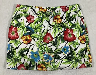 Falda corta hawaiana Baccini para mujer talla 14 floral vacaciones tropical hawaiana  Foto 1 de 4