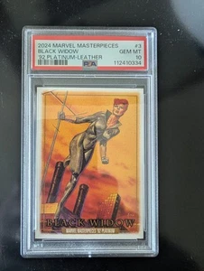2024 Upper Deck Marvel Masterpieces '92 Leather Black Widow #3 Graded - Picture 1 of 2