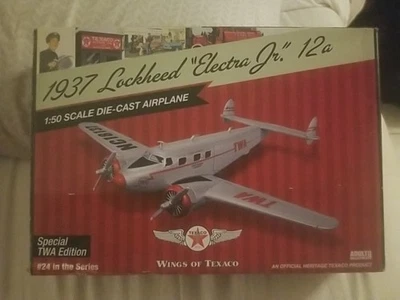 Wings Of Texaco 1937 Lockheed “Electra Jr.” 12a 1:50 Scale Die-cast Airplane TWA - Image 1 of 2