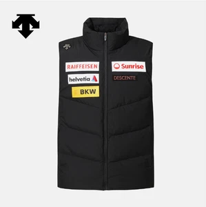DESCENTE SWISS SKI  SWISS SKI Mid Down Vest SQ421SDVO1 BLACK ASIAN FIT - Picture 1 of 12