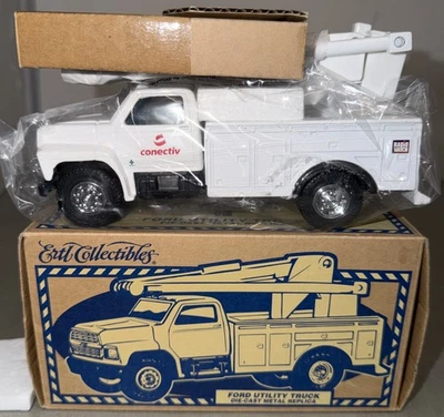 ERTL Conectiv Ford Bucket Utility Truck Bank Mid American White Brand New 20955P - Image 1 of 4