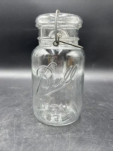 Antike Kugel ideal geprägt Pat'd 14. Juli 1908 Drahtbügel Glas #9 Quart Glas Vintage - Bild 1 von 7