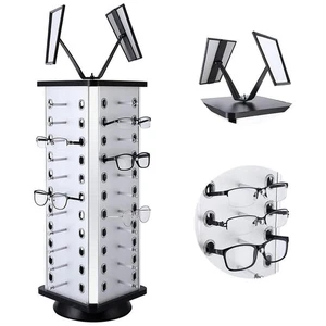Glasses Display Stand Eyeglass Turning Stand Rotating High Capacity with Mirror - Picture 1 of 7