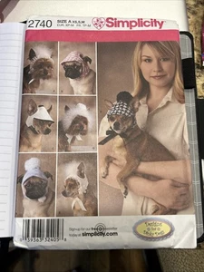 XS/S/M Simplicity 2740 Hats Hat Bonnets for dogs Dog Pattern Sewing Clothes New - Picture 1 of 4